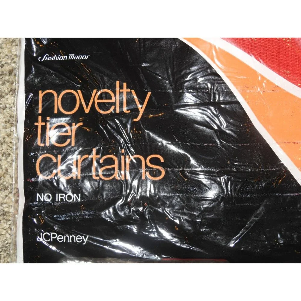 (4) NEW Vintage JC Penney Novelty Tier Curtains 68